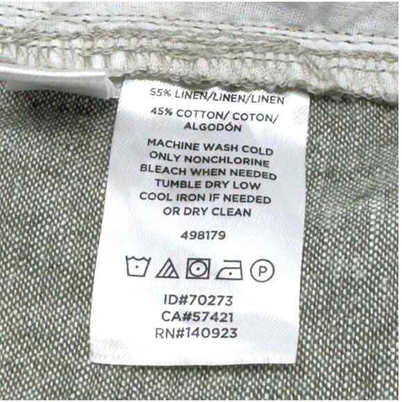 Ruffle Hem Shorts 4-inch Linen Pockets Chambray Gray Loft 8 Coastal Girly Preppy - Picture 12 of 13